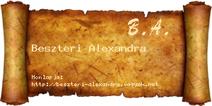 Beszteri Alexandra névjegykártya